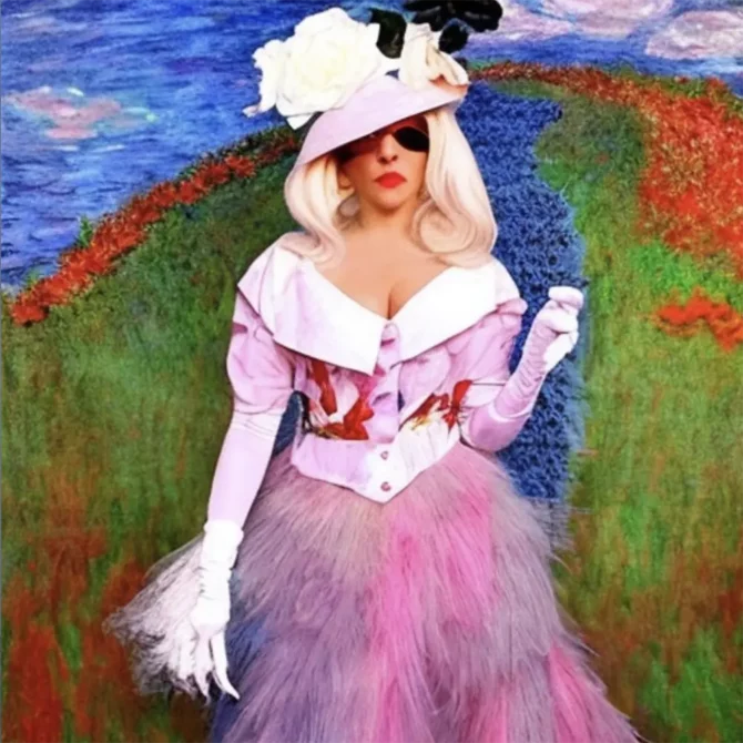 Lady Gaga in the style of Claude Monet     12